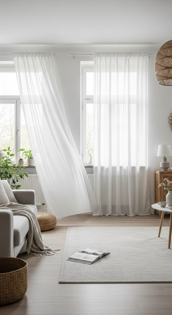 1. Sheer White Curtains for a Fresh, Airy Look