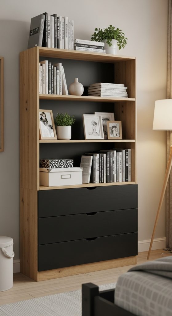 10. Bookshelf with Drawers at the Bottom