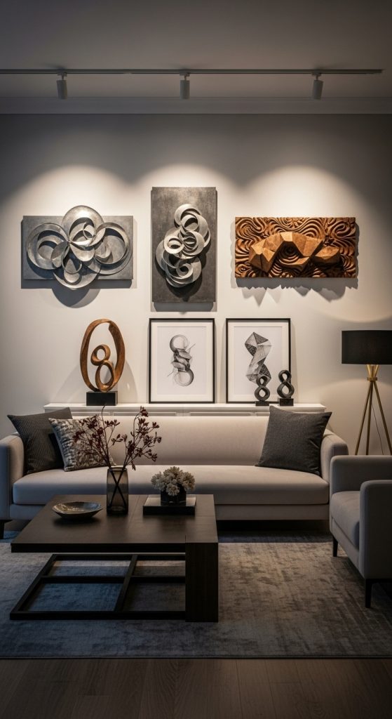 10. Showcase Unique Sculptural Wall Art