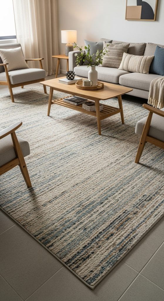 12. Use a Large Rug to Anchor the Space