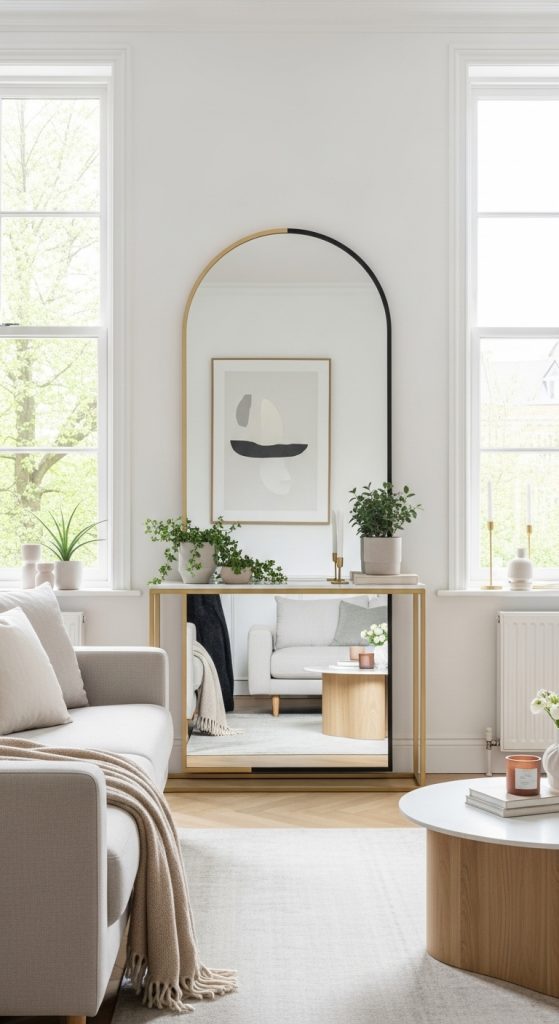 13. Add Arched Mirrors for Light and Style
