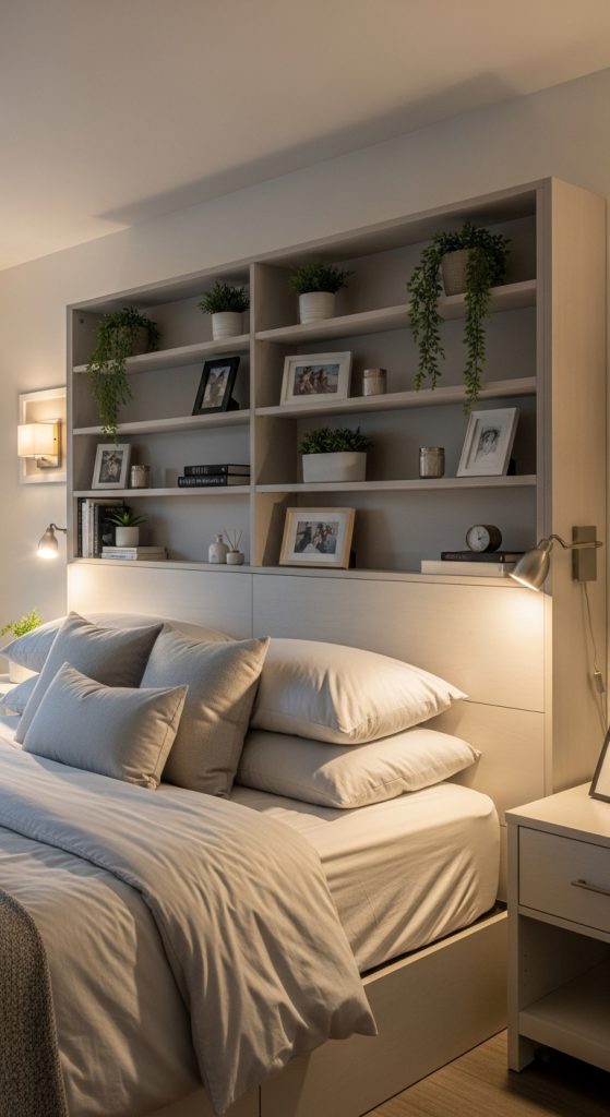 13. Headboard with Open Shelving