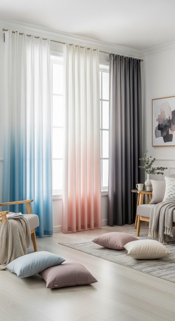 14. Ombre Curtains for a Soft Fade Effect