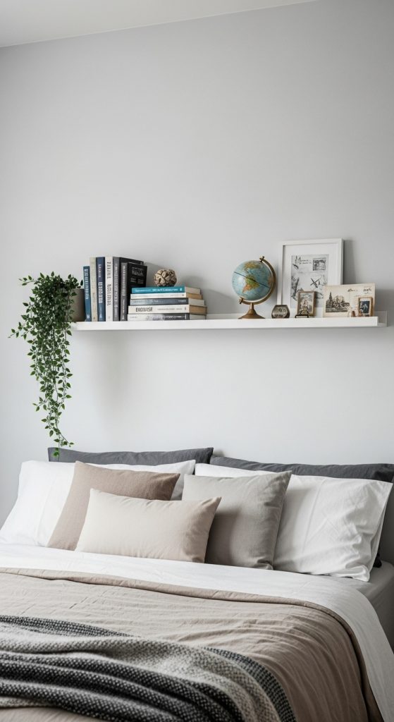 15. Horizontal Shelf Above the Bed