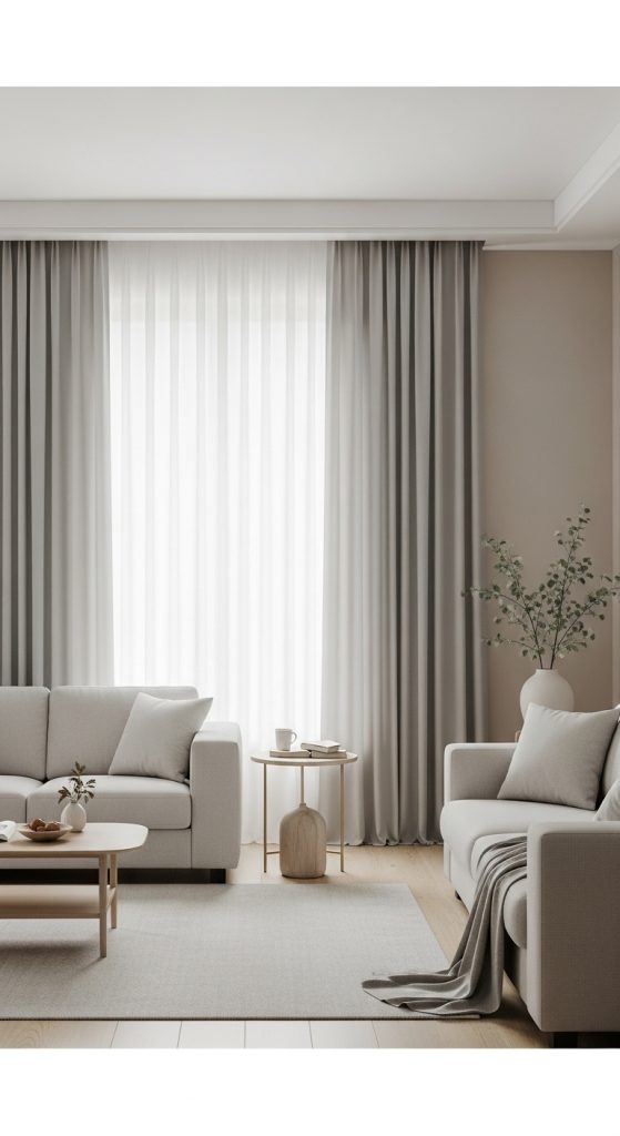 16. Curtains That Match the Wall Color for Seamless Style