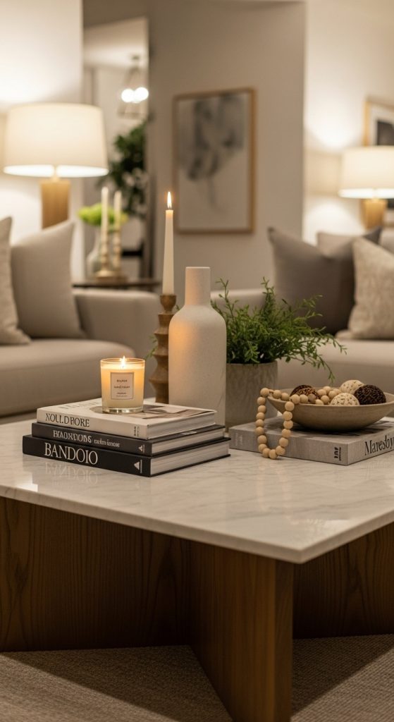 16. Style Your Coffee Table Like a Designer