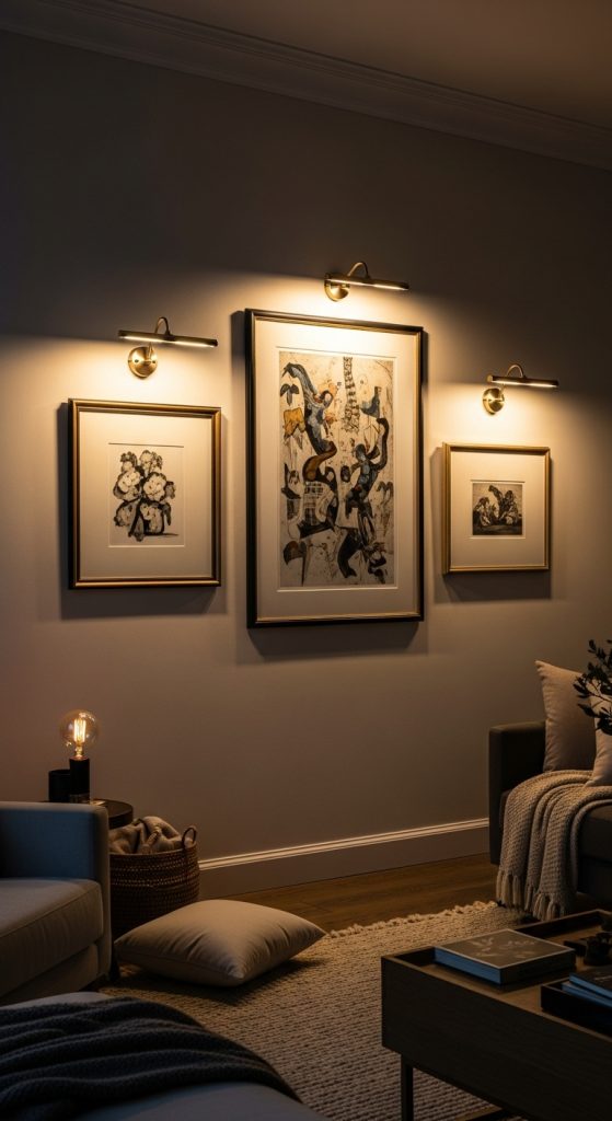 17. Highlight Art with Accent Lighting