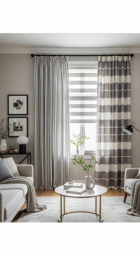 19. Striped Curtains to Add Height or Width