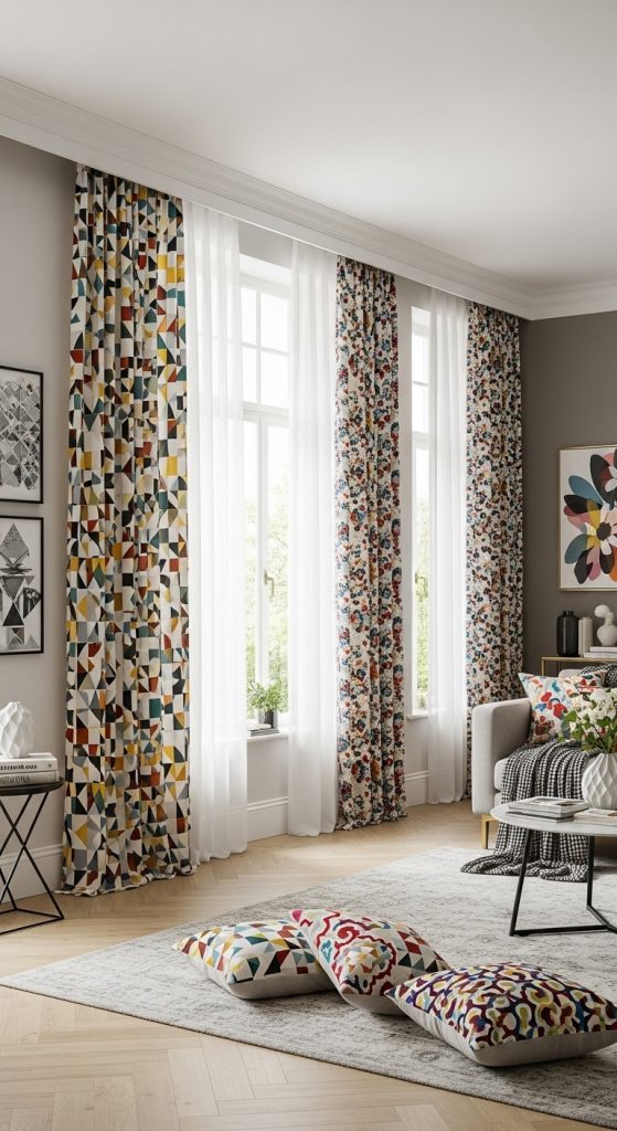 2. Bold Patterned Curtains for a Pop of Personality