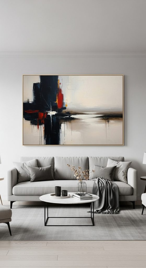 2. Hang a Large Statement Art Piece