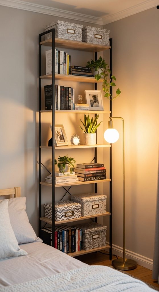 2. Tall Bookshelf in the Corner