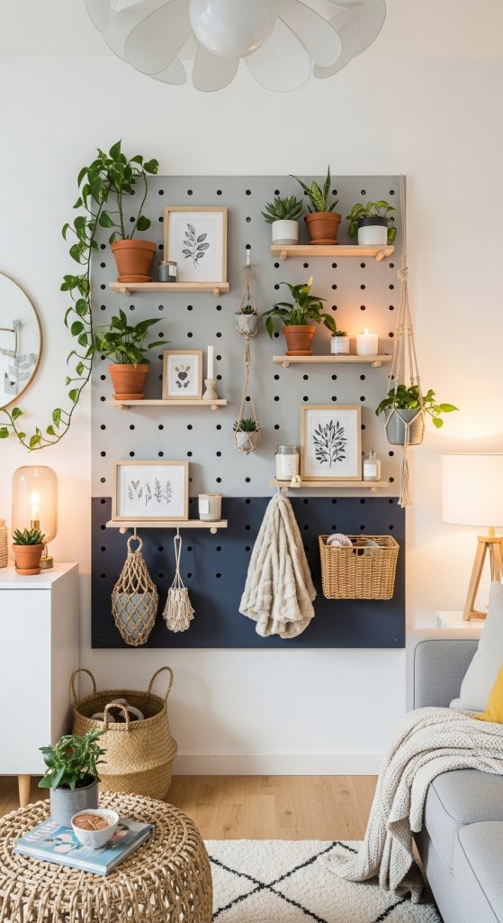 20. Use Pegboards for Changeable Displays