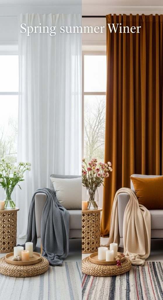 21. Seasonal Curtain Swaps for a Fresh Feel All Year