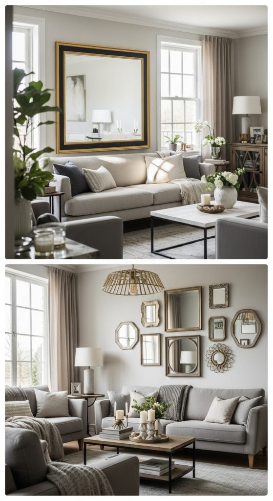 4. Brighten the Room with Decorative Mirrors