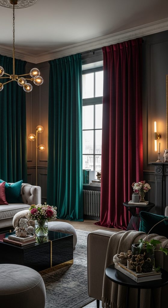 4. Velvet Curtains for a Touch of Luxury