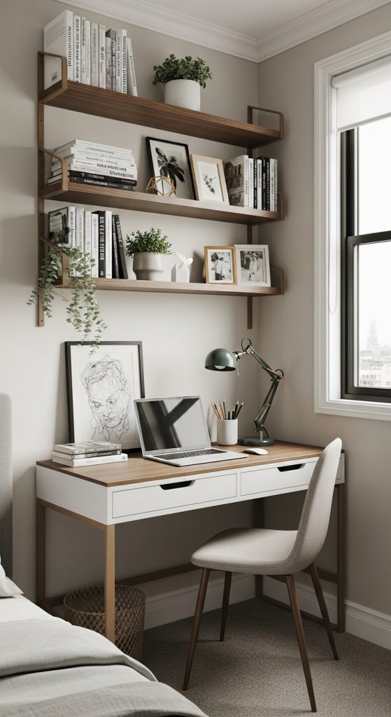 6. Bookshelf Above the Desk