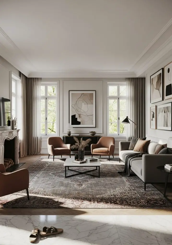 10. Glamorous Rugs That Anchor the Room