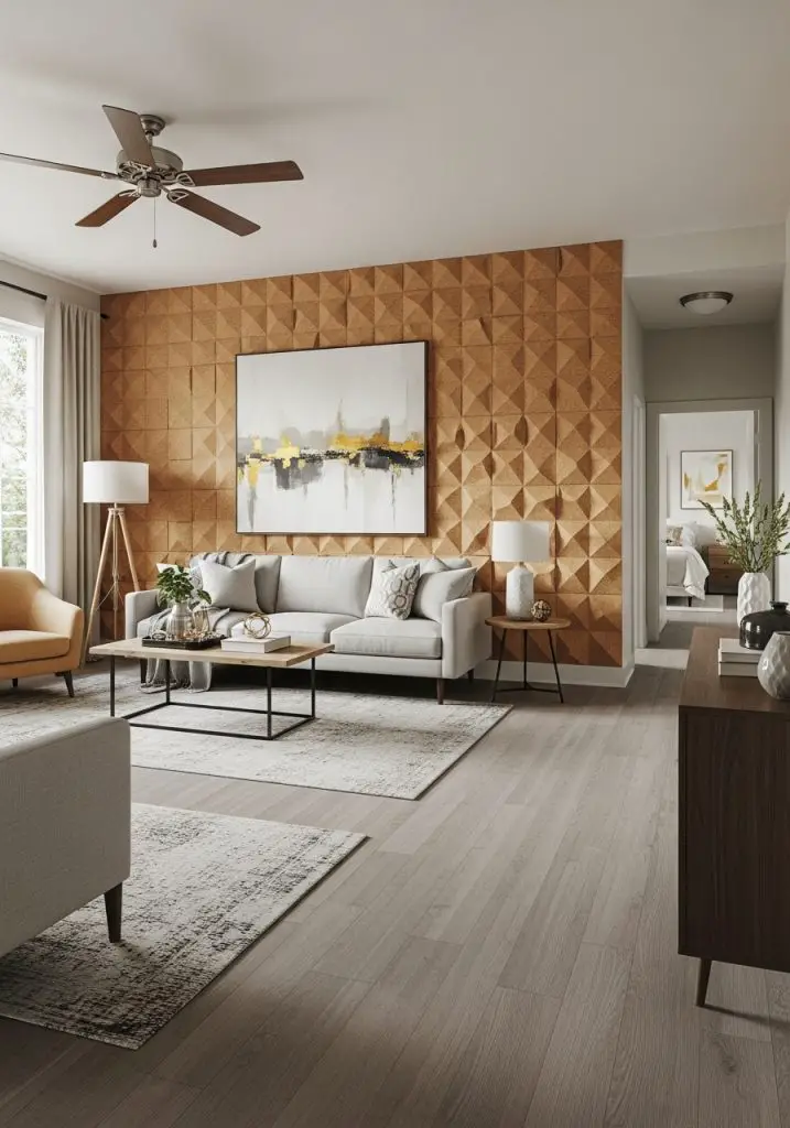 11. Add Textured Accent Walls with Removable Panels