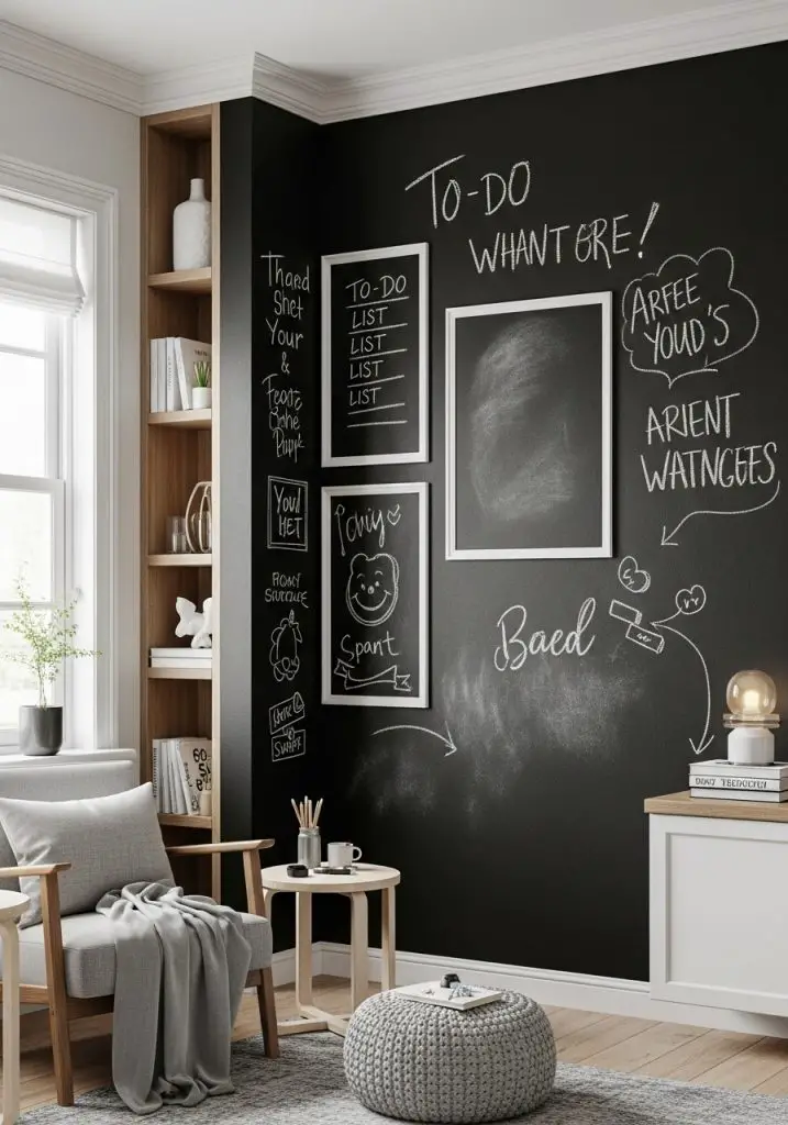12. Chalkboard or Writable Accent Wall