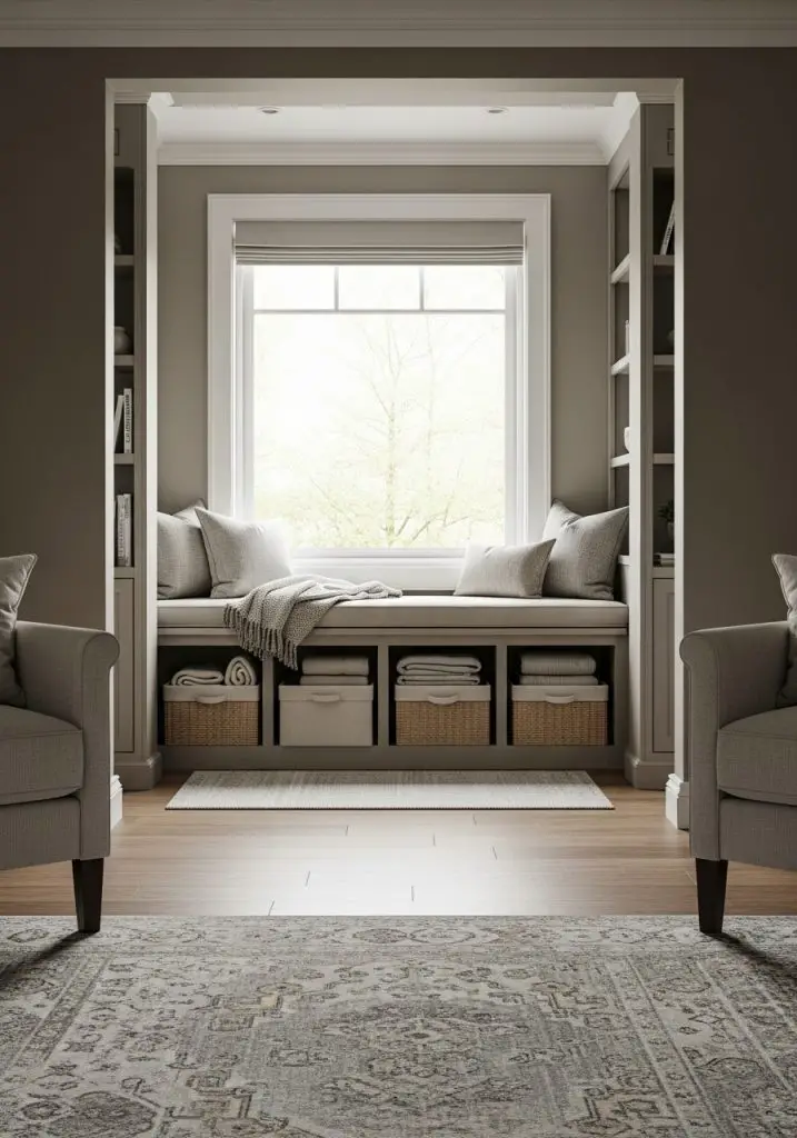 12. Window Seat with Blanket Bins