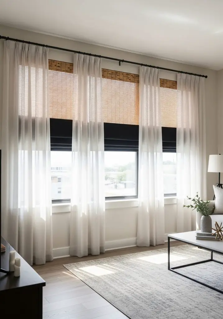 14. Layered Window Treatments for Drama