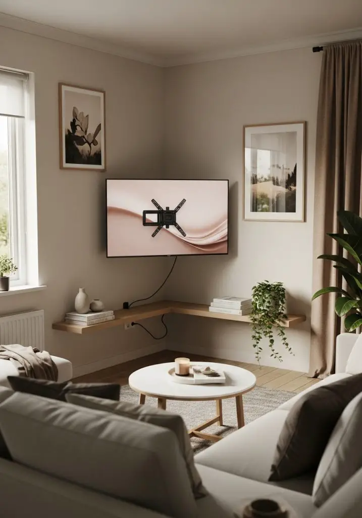 15. Mount a TV Diagonally (Controversial, But It Works)