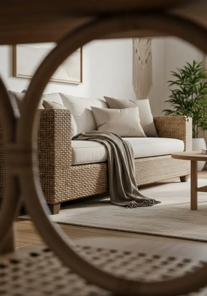 15. Rattan or Woven Base Couch