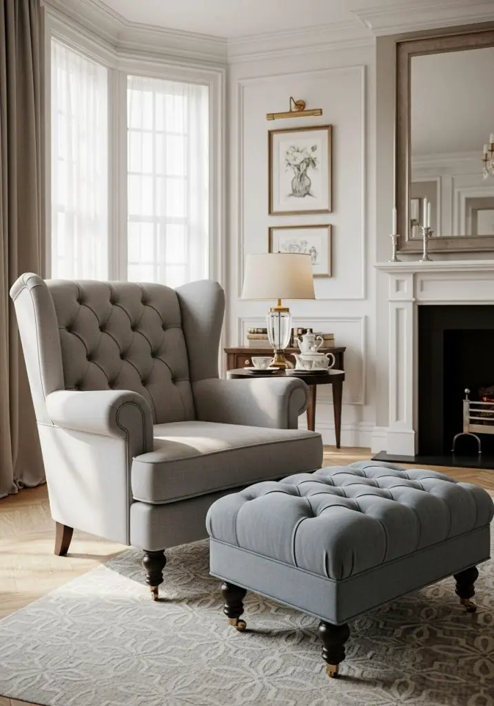 4. Tufted Armchair Elegance