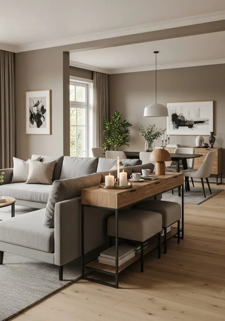 6. Use a Console Table Behind the Sofa