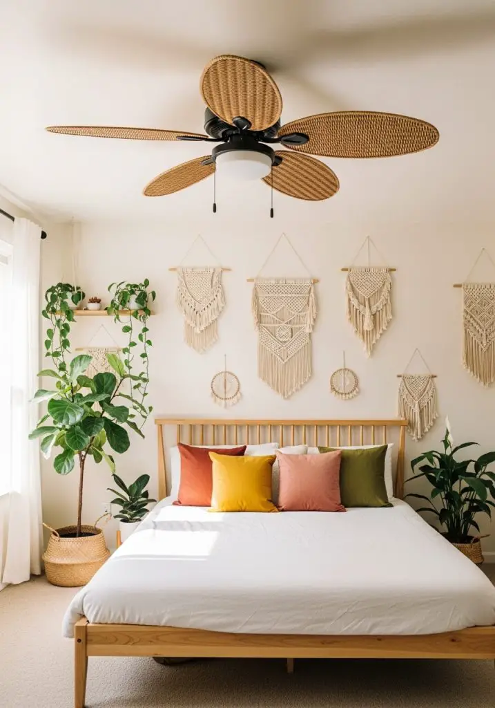 7. Boho Chic with Rattan Blades