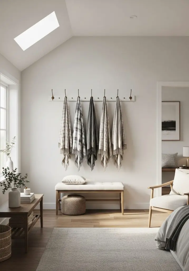 8. Blanket Wall Hooks or Peg Rails