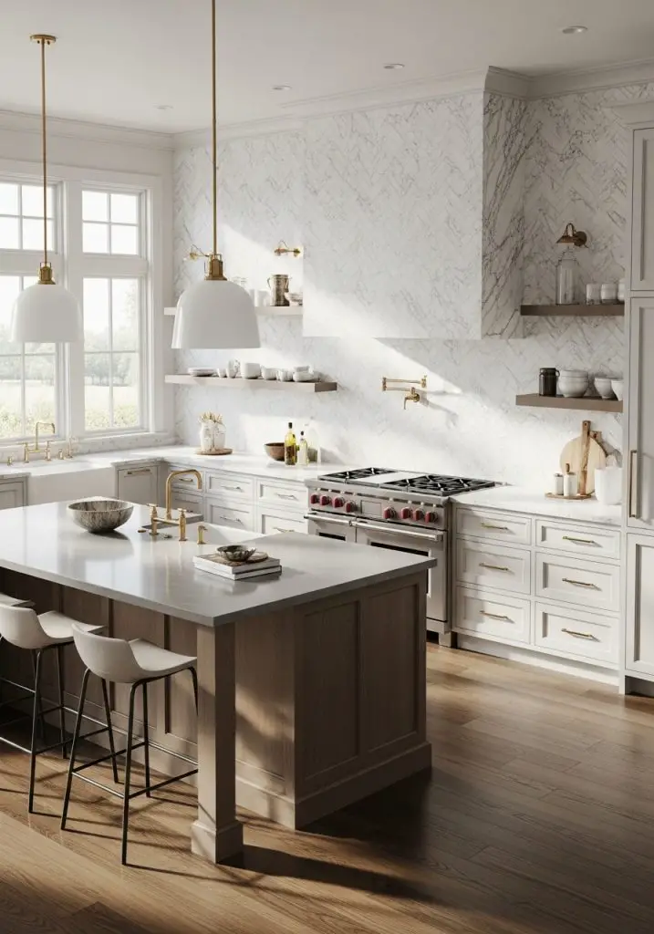8. Herringbone Marble