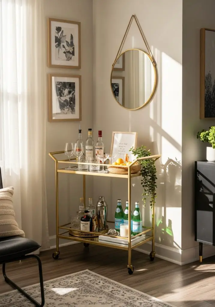 8. Try a Corner Bar Cart