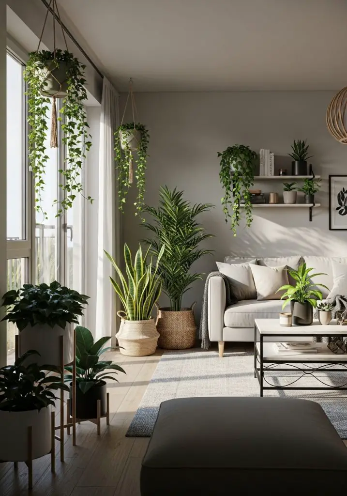 9. Use Indoor Plants for Texture & Depth