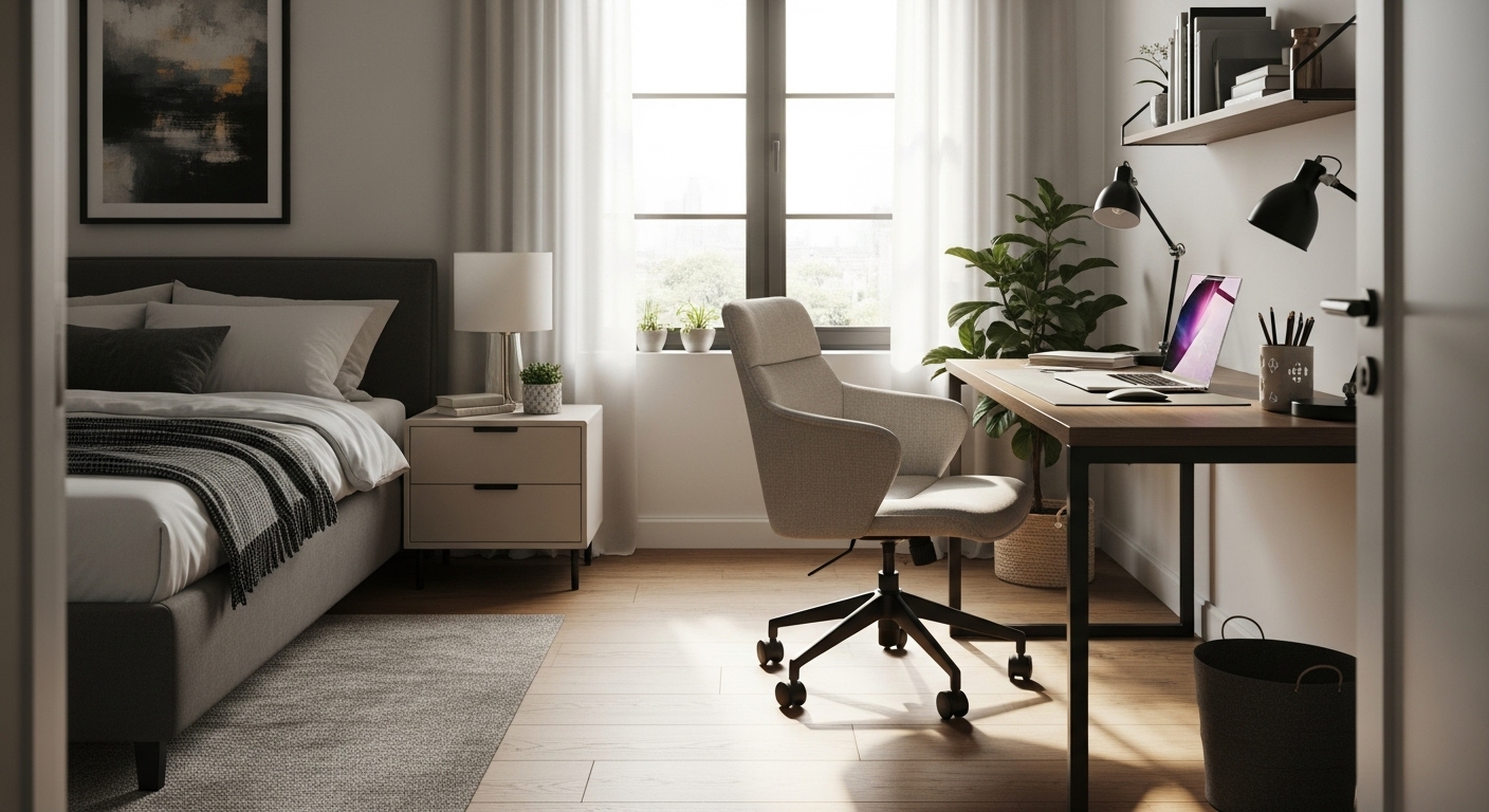 Image showcasing Bedroom Office Combo: 21 Creative Ideas To Maximize Space & Comfort