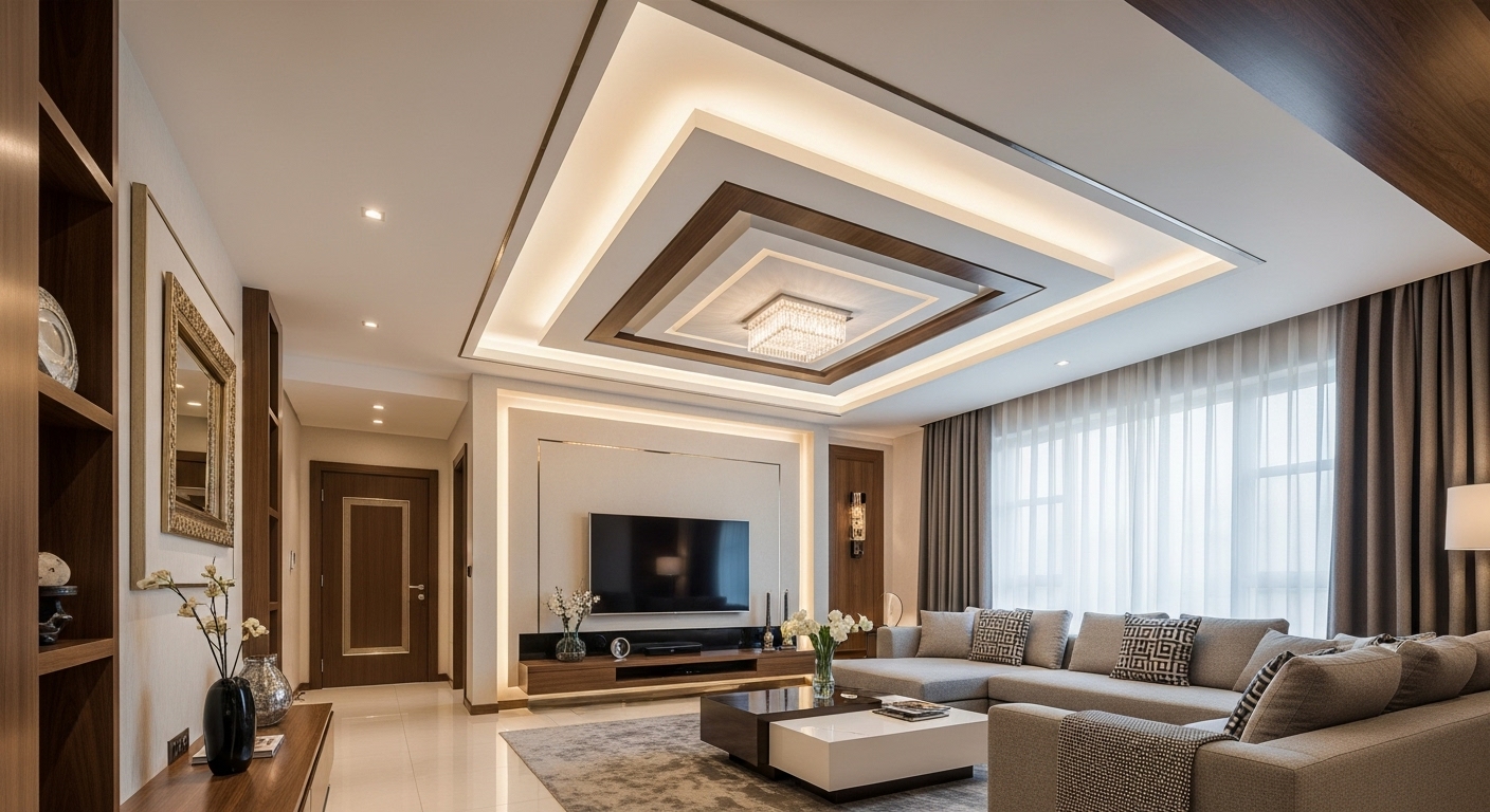 False Ceiling Living Room Ideas: 15+ Stylish Designs