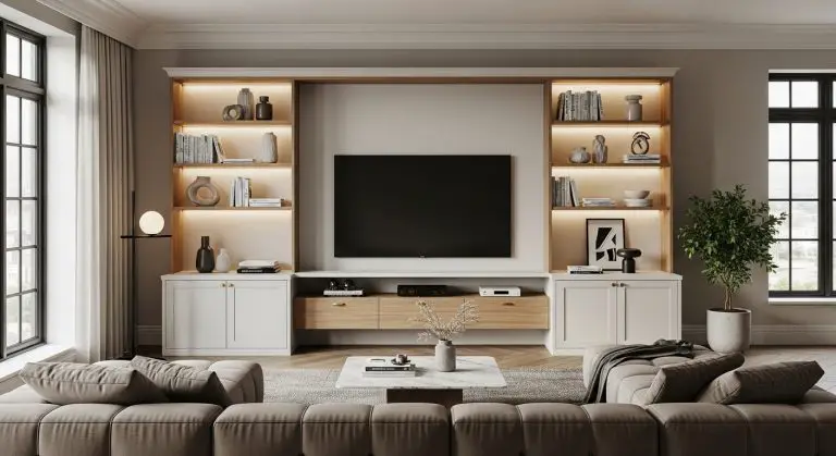 living room built ins with tv