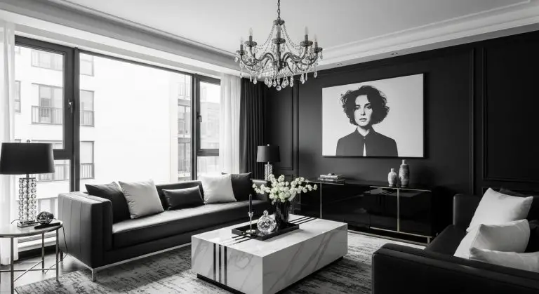 Luxury Living Room Black And White