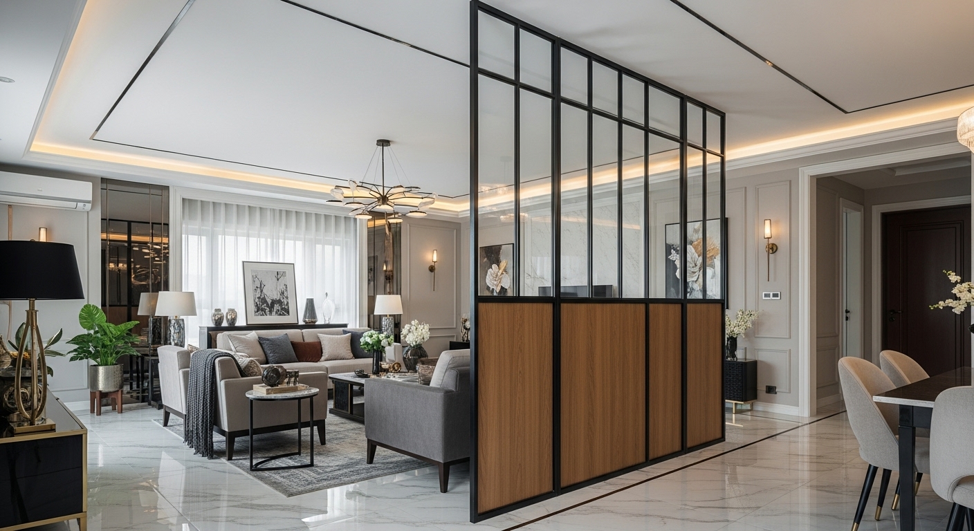 Luxury Living Room Partition Design: 15 Stunning Ideas For A ...