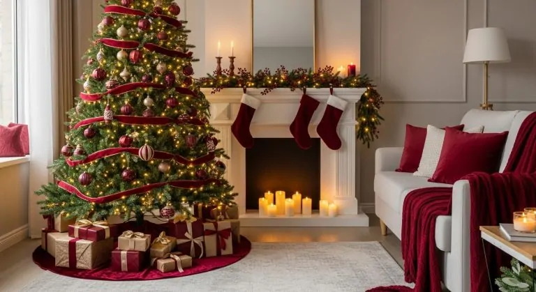 Burgundy Christmas Decor